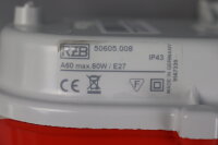 RZB 50605.008 Kunststoff Ovalleuchte Rot A60 60W E27 Unused