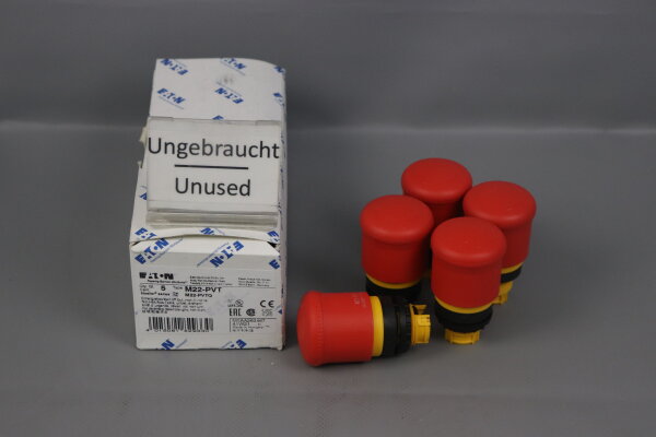 EATON M22-PVT Not-Halt/Aus-Taster 263467 5xSt&uuml;ck Rot Unused OVP