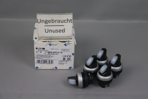 EATON M22-WRLK-W Leuchtwahltaste 216823 5xSt&uuml;ck 2 Pos. Wei&szlig; Unused OVP