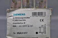 Siemens 3NA3 017 Sicherungseinsatz 3NA3017 (3Stk.) Gr. 000 40A 500V Unused OVP