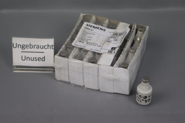 Siemens 5SB261 DIAZED-Sicherungseinsatz 25XSt&uuml;ck 500V 16A 5SB2 61 Unused OVP