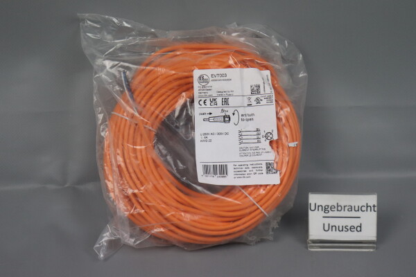 Ifm Electronic EVT003 Kabeldose gerade 25m ADOGH040VAS0025E04 4A Unused OVP