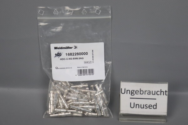 Weidm&uuml;ller HDC-C-M3-SM6.0AG Crimpkontakt/Stift 62xSt&uuml;ck 1682280000 Unused