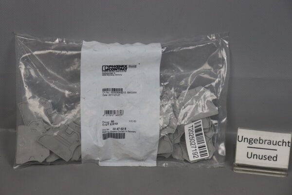 Phoenix Contact D-UT 2,5/10 Abschlussdeckel 50xSt&uuml;ck 3047028 V/C:00 Unused OVP