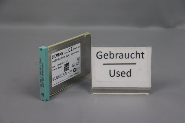 Siemens SIMATIC 6ES7952-1AH00-0AA0 RAM Memory Card 256 kBYTE/16Bit E:05 Used