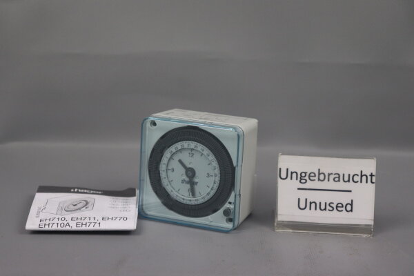 Hager EH711 Tagesschaltuhr elektromechanisch 72x72 1W 16A 24H 196-253V Unused
