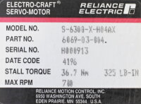 Electro Craft Reliance El. S-6300-X-H04AX Servomotor used