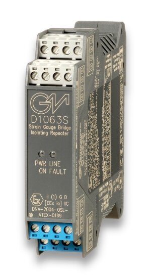 GM International D1063S Load Cell/Strain Gauge Bridge Isolating Repeater DIN-Rail Model D1063S