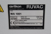 Oerlikon Leybold RUVAC WA 1001 Vakuumpumpe RUVAC WA1001 167092 50/60Hz Used