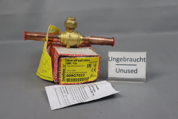 Danfoss 009G7022 Shut-off ball valve GBC12s 45bar Unused OVP
