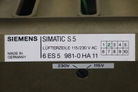 Siemens 6ES5 981-0HA11 Simatic S5 L&uuml;fterzeile 115/230VAC E:02 Used