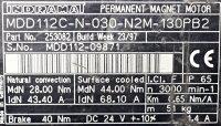Indramat MDD112C-N-030-N2M-130PB2 Servomotor 3000rpm Used