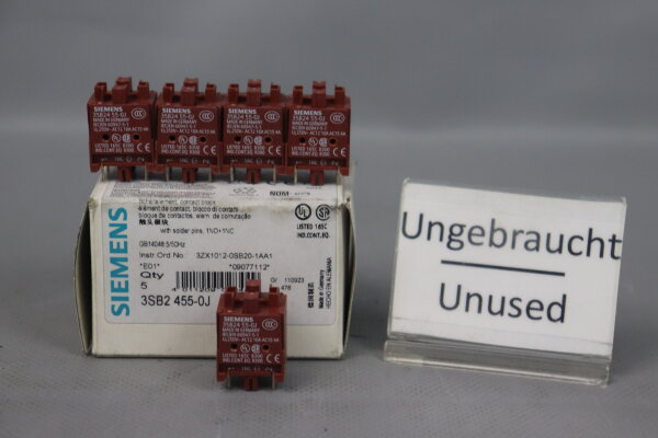Siemens 3SB2455-0J Schaltelement 09077112 E:01 10A Unused OVP