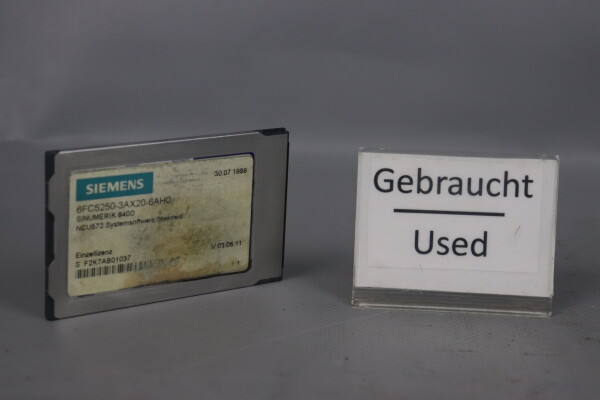 Siemens 6FC5250-3AX20-6AH0 Memory-Card SINUMERIK 840D V03.06.11 Used