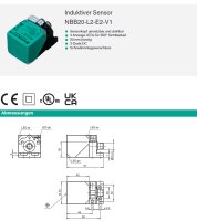 Pepperl+Fuchs NBB20-L2-E2-V1 Induktiver Sensor 187481 10-30VDC 200mA Unused OVP