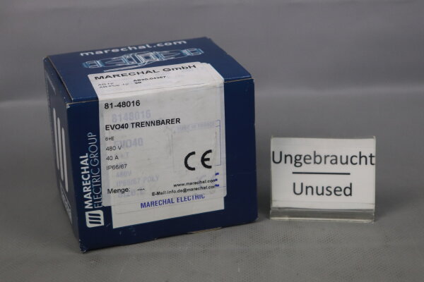 Marechal 81-48016 EVO40 Separable connector 480V 6+E 40A IP66/67 Sealed