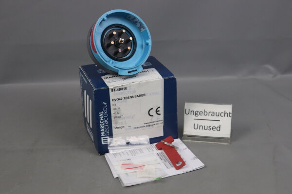 Marechal 81-48016 EVO40 Separable intermediate connector 480V 6+E 40A Unused OVP