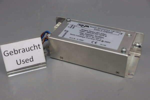RASMI ELECTRONICS Ltd UK 3G3JV PFI 1010-E Single Phase RFI Filter used