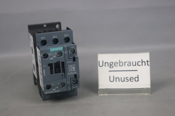 Siemens Sirius 3RT2026-1AL20 Power Contactor 230V 50/60Hz E:03 Unused