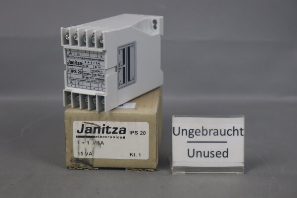 Janitza 1+1/1A Summenstromwandler Kl.1 15VA 50/60Hz 0,8/3kV Unused OVP