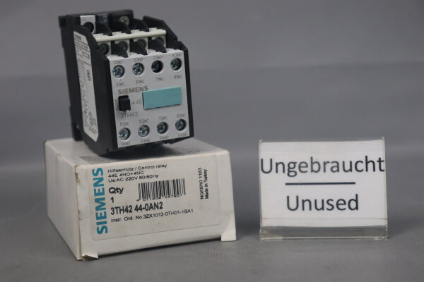 Siemens 3TH42 44-0AN2 Sch&uuml;tzrelais 3TH4244-0AN2 220V 50/60Hz Unused OVP