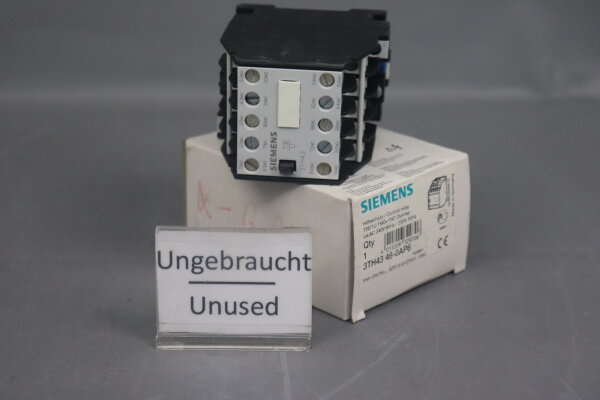 Siemens 3TH43 46-0AP6 Hilfssch&uuml;tz 220/240V 50/60Hz Unused OVP