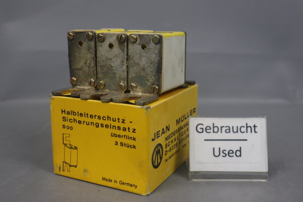 Jean M&uuml;ller 3x 200A-aR 660V 120kA Sicherung S00&uuml;f1/80/200A/660V HLS 00 Used