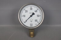 WIKA KI.1,6 Manometer EN 837-3 EN837-3 0-60mbar Ø100mm Unused