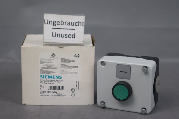 Siemens 3SB1 801-8AA Gekapselter Drucktaster Gr&uuml;n 3SB1801-8AA Unused OVP