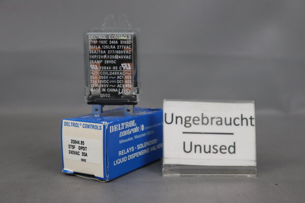 Deltrol Controls 20844-85 Relais DPDT 2084485 275F 240VAC 35A Unused OVP
