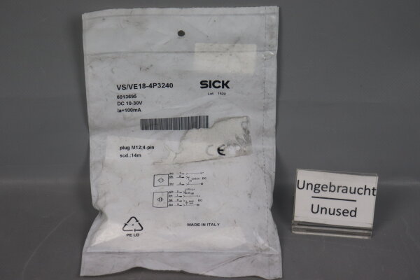 Sick VS/VE18-4P3240 Einweglichtschranke 6013695 10-30VDC 100mA 14m Sealed