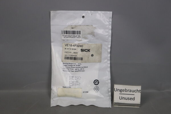 SICK VE18-4P3240 Einweg-Lichtschranke 6013839 100mA 10-30VDC 0-14m Sealed