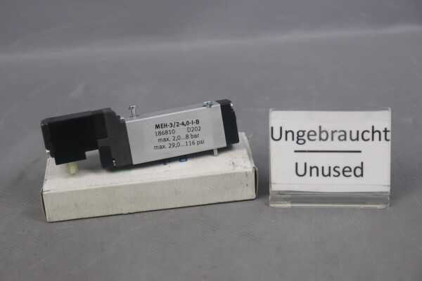 Festo MEH-3/2-4.0-I-B solenoid valve 186810 2....8 bar 29....116 psi Unused OVP