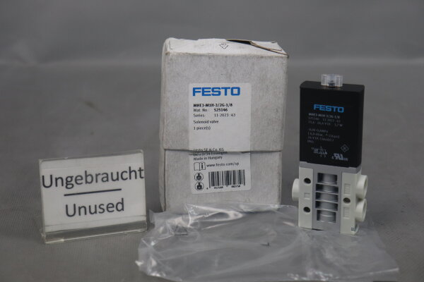 Festo MHE3-M1H-3/2G-1/8 Magnetventil 525146 Unused OVP