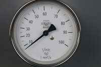 Honsberg TZ1-032GR100 Durchflussmesser 10-100l/min H2O 90°C G1 1/4 16bar Unused