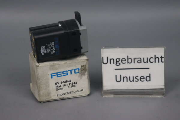 Festo SV-5-M5-B Pneumatic Valve 11914 0&ndash;8 bar 0&ndash;116 psi Unused OVP