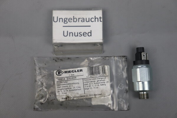 Riegler DS 4036 Druckschalter 103014 42 V, G 1/4, 10-70 bar Unused OVP