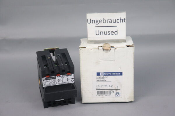 Telemecanique LS1 D2531A65 Disconnect Switch 025577 500V 50&ndash;60 Hz Unused OVP