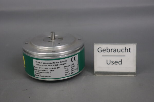 Fraba 2792-2500-24-N-K1-0M inkrementaler Drehgeber 8-24V Ver.1 Used