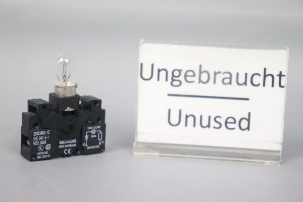 Siemens 3SB3400-1C Lampenfassungselement schwarz 230-240VAC Unused