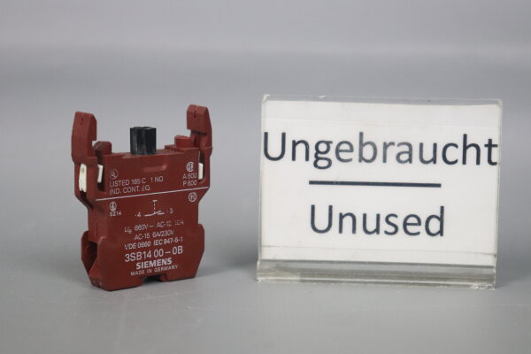 Siemens 3SB1400-0B Schaltelement 1 NO 660V 10A Unused