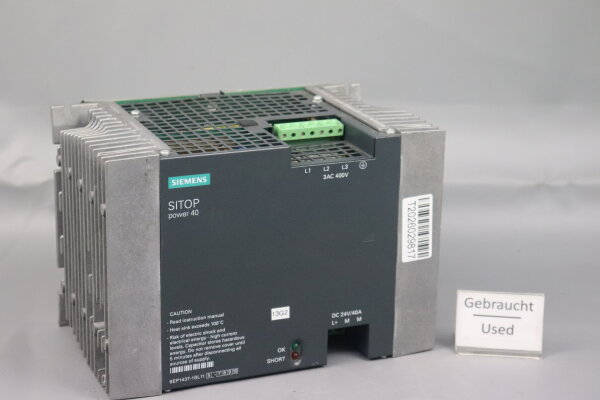 Siemens 6EP1437-1SL11 Sitop Power 40 Stromversorgung E-Stand:6 230/400V Used