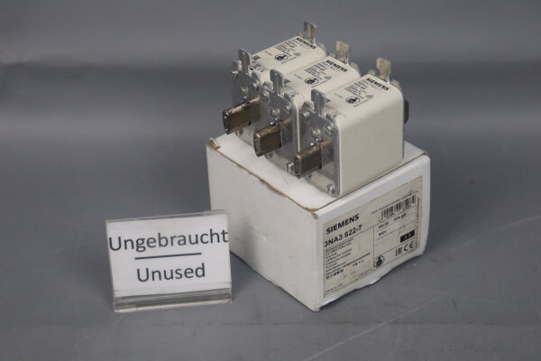 Siemens 3NA3 822-7 3 St&uuml;ck Sicherungseinsatz 3NA3822-7 NH 00 63A 500V Unused OVP