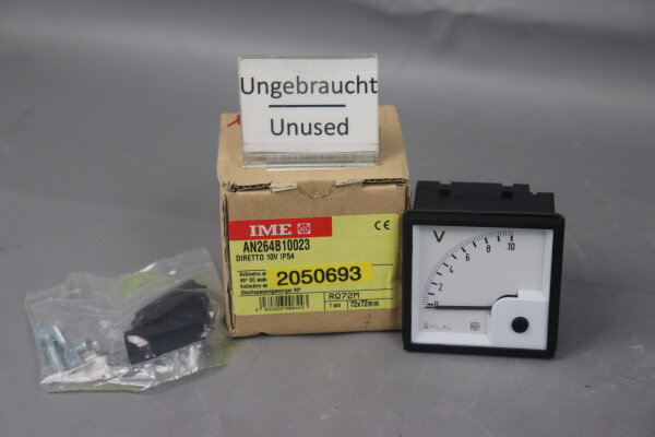 IME AN26B10023 Analog DC Voltage Meter 90&deg; 0-10V RQ72M Unused OVP