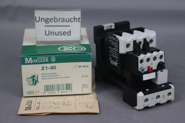 Moeller Kl&ouml;ckner Z1-80 Motorschutzrelais 63-80A Unused OVP