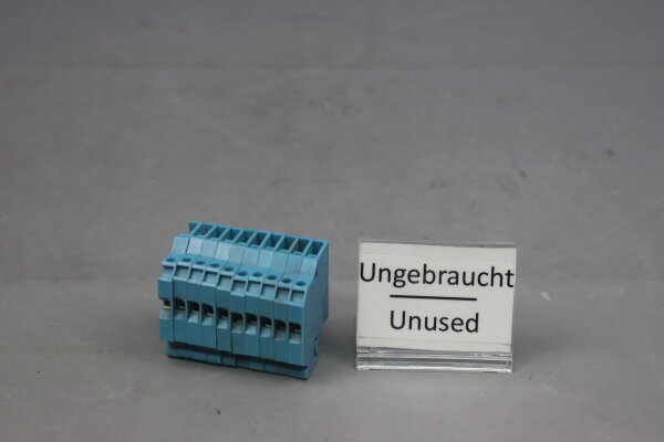 10xStk Weidm&uuml;ller NT2,5 Durchgangs-Reihenklemme 2,5mm&sup2; NT 2,5 hell Blau Unused