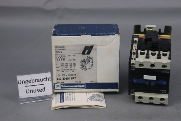 Telemecanique LC1D4011P7 Sch&uuml;tz 230V 50/60Hz 007116 Unused OVP