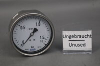 Wika EN 837-1 Manometer CL.1.0 0-1,6bar Unused