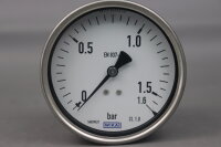 Wika EN 837-1 Manometer CL.1.0 0-1,6bar Unused