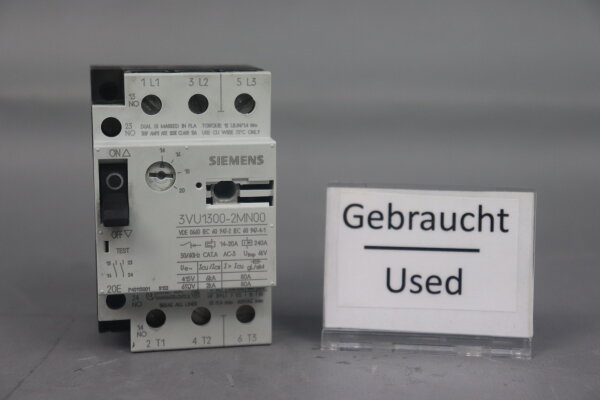 Siemens 3VU1300-2MN00 Circuit breaker 14-20A Used